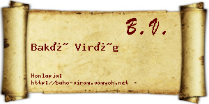 Bakó Virág névjegykártya